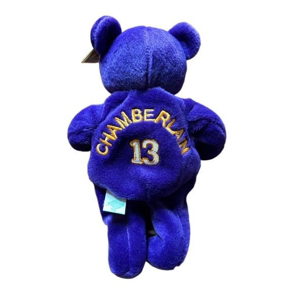 Wilt Chamberlain Bear Stuffed Purple 8" Worn Tag - Picture 3 of 3
